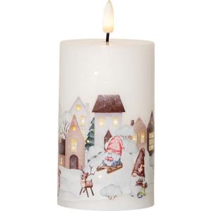 Blockljus LED Star Trading Flamme Winterland 7,5x16cm