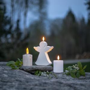 Gravljus LED Star Trading Flamme Angel Vit 13,5x18cm