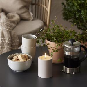 Blockljus LED Utomhus Star Trading Flamme Soft Beige 7,5x12,5cm