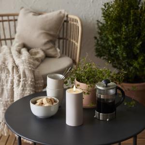 Blockljus LED Utomhus Star Trading Flamme Soft Beige 7,5x17,5cm