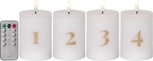 Blockljus LED Vit Flamme Advent 4-Pack Star Trading