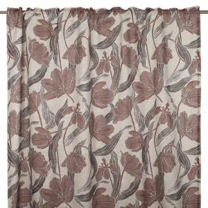 Blommig Gardin Fondaco Angela Vinröd 135x250cm 2-Pack