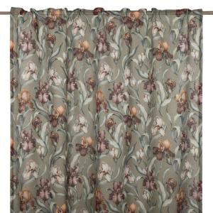 Blommig Gardin Fondaco Iris Grön 140x250cm 2-Pack
