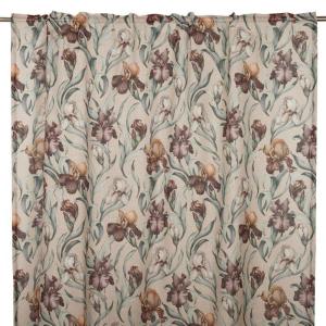 Blommig Gardin Fondaco Iris Linnebeige 140x250cm 2-Pack