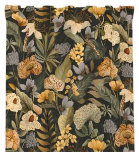 Blommig Gardin Redlunds Cordoba Svart 140x250cm 2-Pack