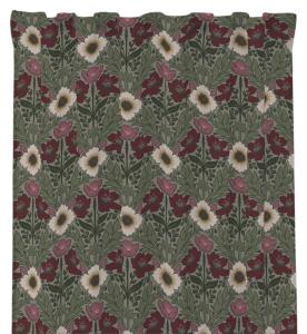 Blommig Gardin Redlunds Milano Vinröd 140x250cm 2-Pack