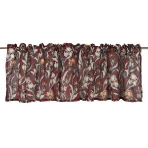 Blommig Gardinkappa Fondaco Iris Röd 55x250cm