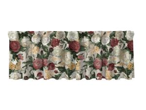Blommig Gardinkappa Redlunds Emelie Vinröd 50x250cm