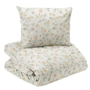 Blommigt Påslakanset Lotta Beige 150x210cm Redlunds