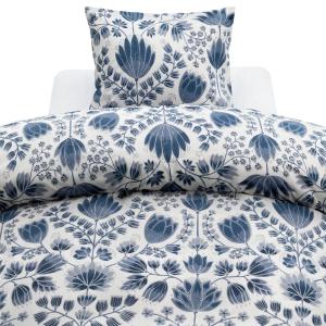 Blommigt Påslakanset Aster Blå 150x210cm Harmony