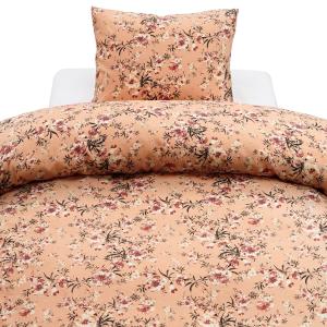 Blommigt Påslakanset Microfiber Penny Aprikos 150x210cm Harmony