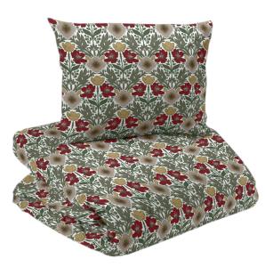 Blommigt Påslakanset Redlunds Milano Röd 150x210cm