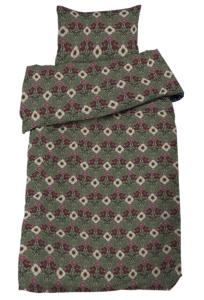 Blommigt Påslakanset Redlunds Milano Vinröd 150x210cm