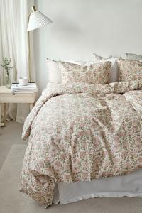 Påslakanset Blommigt Irma Rosa 150x210cm Borganäs Of Sweden