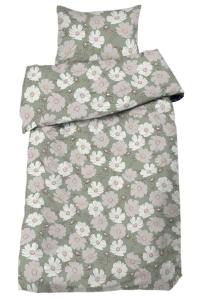 Blommigt Påslakanset Thea Grön 150x210cm Redlunds