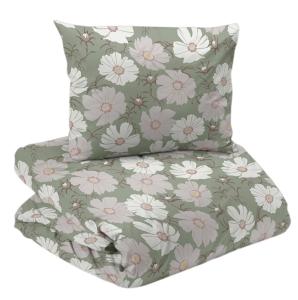Blommigt Påslakanset Thea Grön 150x210cm Redlunds