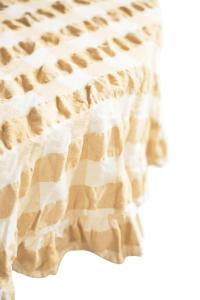 Rund Duk Rutig Kullavik Gul/Offwhite Ø170cm Boel & Jan