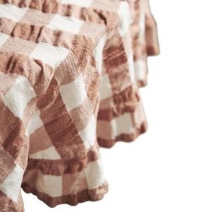 Rund Duk Rutig Kullavik Rost/Offwhite Ø170cm Boel & Jan