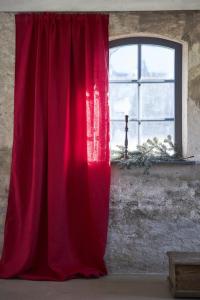 Gardinlängd Linne Röd Boel & Jan 1-Pack Sabina 140x240cm