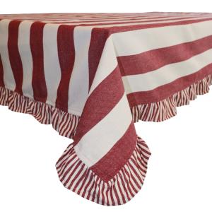 Bordsduk Randig Filippa Röd 140x250cm Redlunds