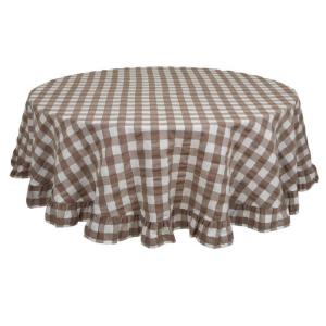 Rund Duk Rutig Lisa Nougat Ø150cm Fondaco