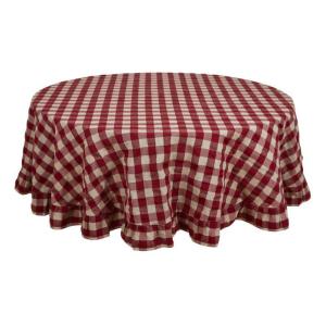 Rund Duk Rutig Lisa Röd Ø150cm Fondaco