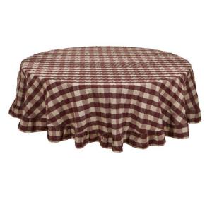 Rund Duk Rutig Lisa Vinröd Ø150cm Fondaco