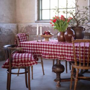 Bordsduk Rutig Röd Fondaco Lisa 140x250cm