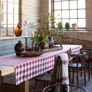 Bordsduk Rutig Röd Fondaco Moa 140x300cm