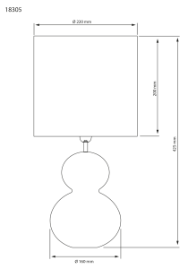 Bordslampa Keramik Brun Aneta Lighting Kalamata