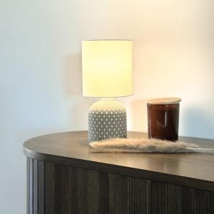 Bordslampa Keramik Fideli Brun/Vit 26,5cm Aneta Lighting