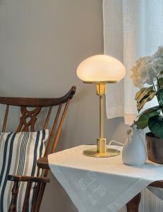 Bordslampa Glas Aneta Lighting New August Mässing/Vit 36cm