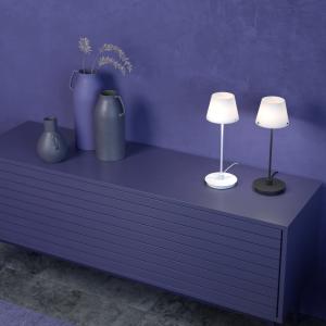 Bordslampa Glas Opal/Svart Herstal Gil 39,5cm