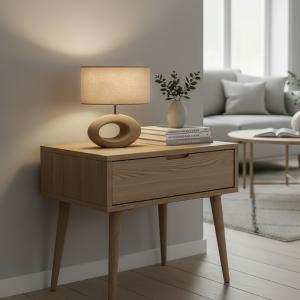 Bordslampa Keramik Olina Brun/Beige 24cm Aneta Lighting