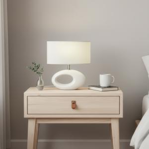 Bordslampa Keramik Olina Vit 24cm Aneta Lighting