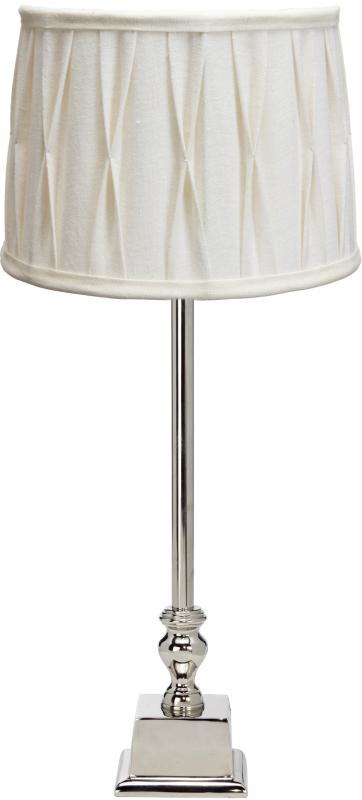 Bordslampa PR Home Silver Linné Med Stygn Skärm Offwhite 51cm at lavanille