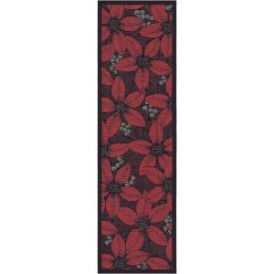 Bordslöpare Ekelund Christmas Flower Svart 48x150cm