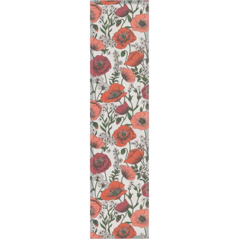 Bordslöpare Röd Ekelund Blomsterfält 35x140cm at lavanille