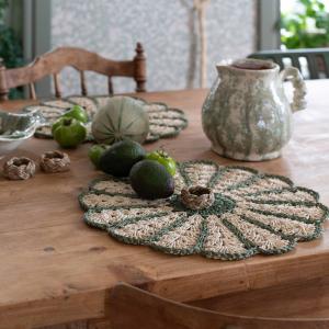 Bordstablett Fia Flätat Papper Grön Ø38cm 6-Pack Fondaco