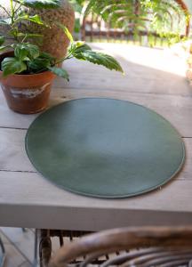 Bordstablett Moana Konstläder Mörkgrön Ø38cm 6-Pack Fondaco