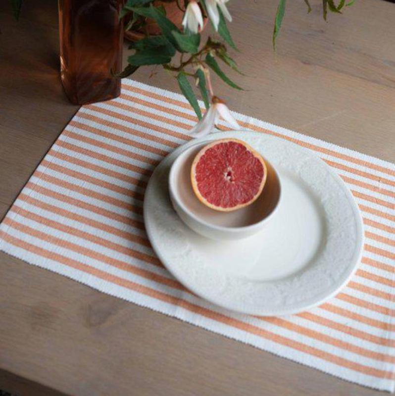 Bordstablett Nina Randig Orange 35x45cm 6-Pack Fondaco at lavanille