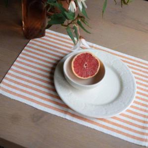 Bordstablett Nina Randig Orange 35x45cm 6-Pack Fondaco