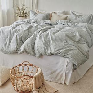 Påslakanset Rutigt Flanell Grön Borganäs Of Sweden Birger 150x210cm