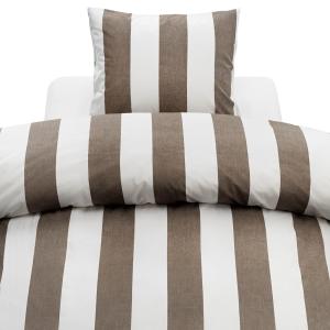 Randigt Påslakanset Block Stripe Brun 150x210cm Borganäs of Sweden