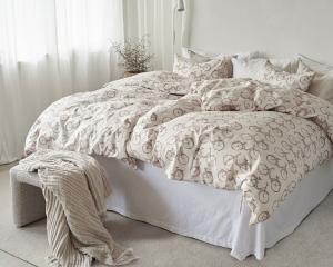 Påslakanset Cykel Beige 150x210cm Borganäs Of Sweden