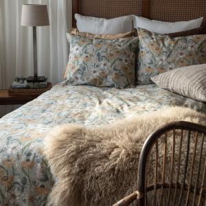 Blommigt Påslakanset Gul Borganäs Of Sweden Fleur 150x210cm