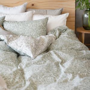 Påslakanset Garden Grön 150x210cm Borganäs Of Sweden