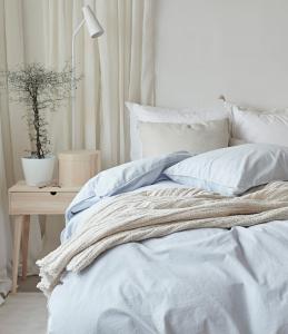 Påslakanset Ljusblå Borganäs Of Sweden Humble 150x210cm