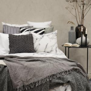 Påslakanset Dubbeltäcke Vit Borganäs of Sweden Marmor 220x210cm