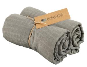Borganäs of Sweden Muslinfilt Barnfilt Grå 2-Pack